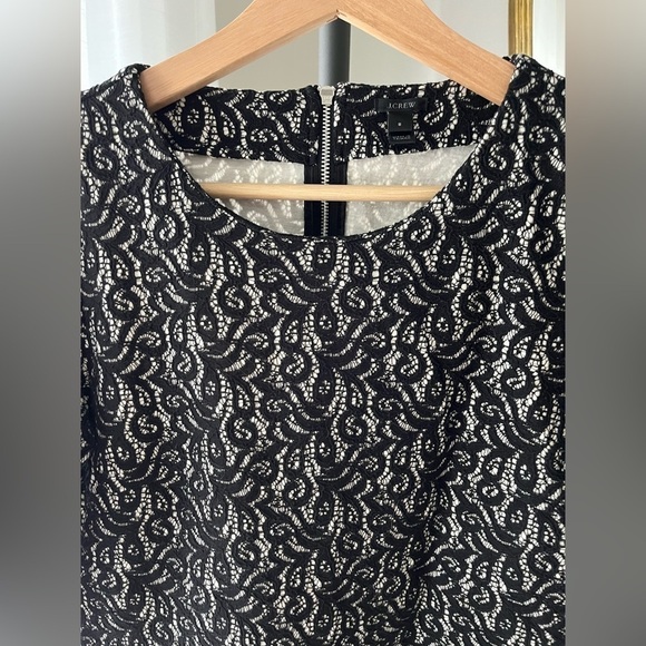 J. Crew Women’s Black Lace Overlay‎ Peplum 3/4 Sleeve Top - Size S - Picture 5 of 7